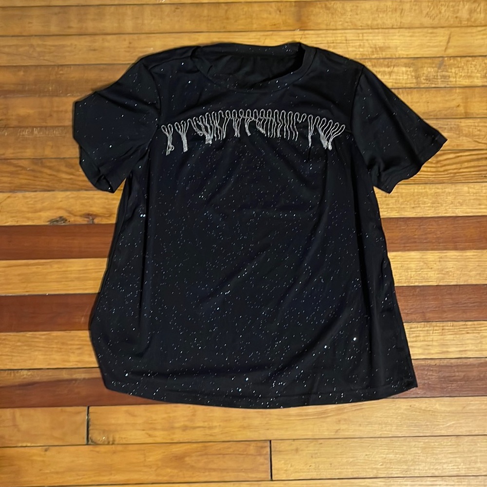Black Fringe Top